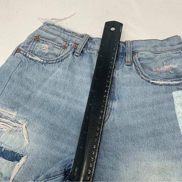 American Eagle Shorts Woman 0 90s Highest Rise Boyfriend Patchwork Rainbow Denim - Picture 11 of 12